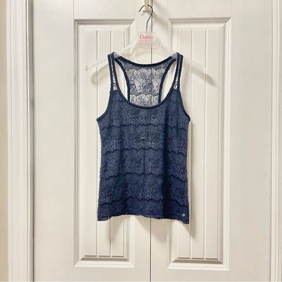 Abercrombie Vintage Y2K Navy Lace Tank - XS - Picture 1 of 10